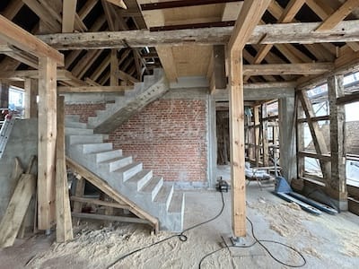 Remise Rohbau Treppenaufgang